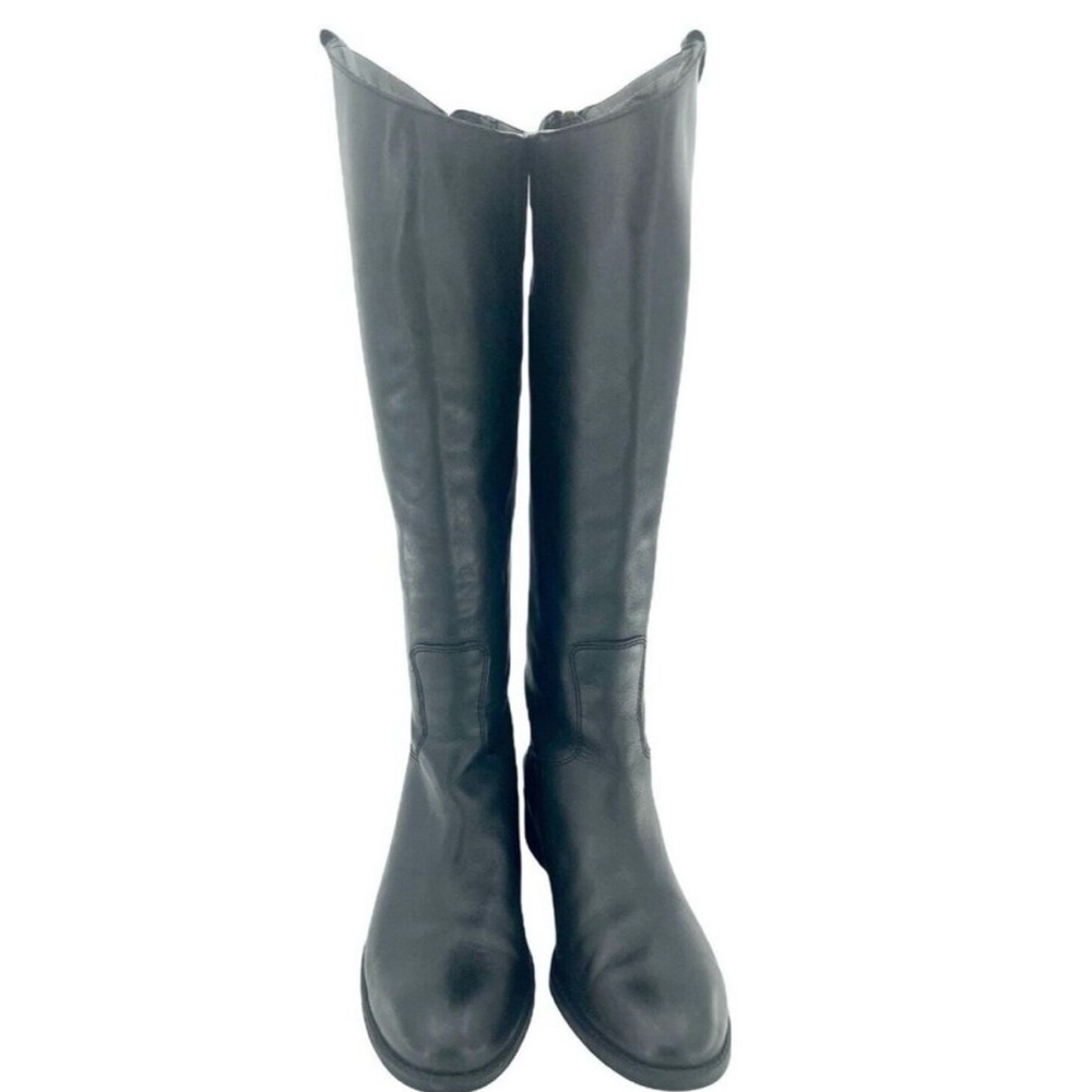 SAM EDELMAN Penny Black Leather Tall Military Leather Riding Boots Sz 7.5